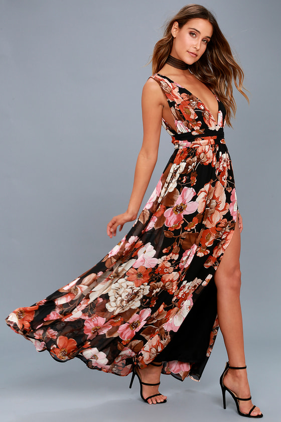 Floral Print Maxi Dress ...
